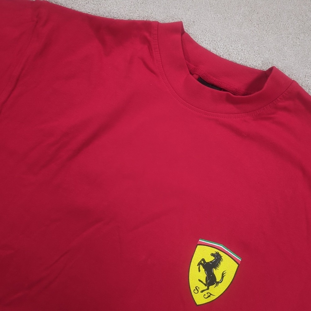 Vintage Official Ferrari F1 Racing Fila Shirt Mens Medium‎ Red Horse Logo Chest